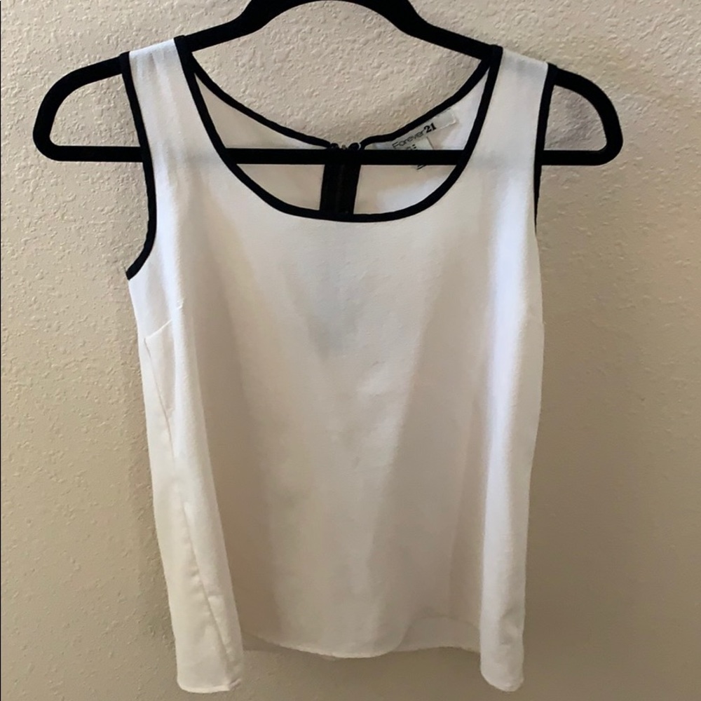 White/cream blouse with black trim!